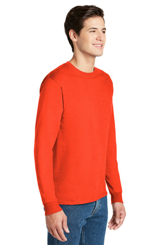 Hanes Authentic 100% Cotton Long Sleeve T-Shirt (Orange)