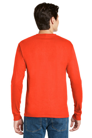 Hanes Authentic 100% Cotton Long Sleeve T-Shirt (Orange)