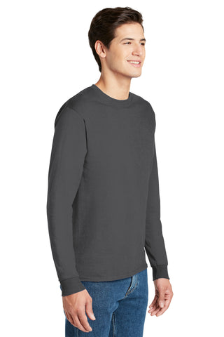 Hanes Authentic 100% Cotton Long Sleeve T-Shirt (Smoke Grey)