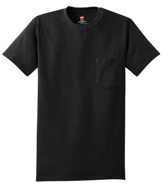 Hanes Authentic 100% Cotton T-Shirt with Pocket (Black)