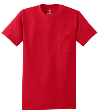 Hanes Authentic 100% Cotton T-Shirt with Pocket (Deep Red)