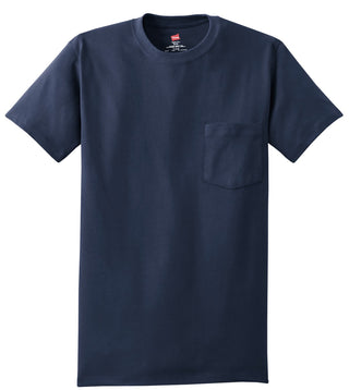 Hanes Authentic 100% Cotton T-Shirt with Pocket (Navy)