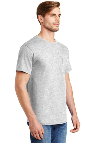 Hanes Authentic 100% Cotton T-Shirt with Pocket (Ash)