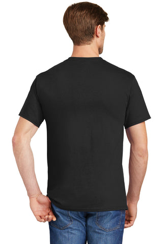 Hanes Authentic 100% Cotton T-Shirt with Pocket (Black)