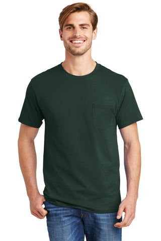 Hanes Authentic 100% Cotton T-Shirt with Pocket (Deep Forest)