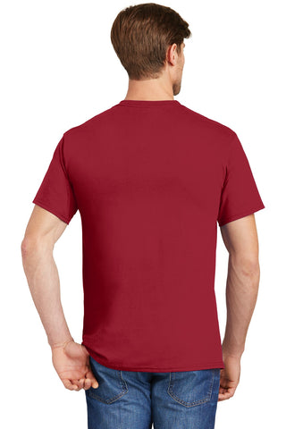 Hanes Authentic 100% Cotton T-Shirt with Pocket (Deep Red)