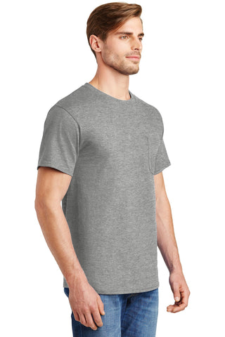 Hanes Authentic 100% Cotton T-Shirt with Pocket (Light Steel)