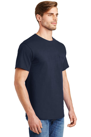 Hanes Authentic 100% Cotton T-Shirt with Pocket (Navy)