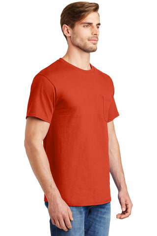 Hanes Authentic 100% Cotton T-Shirt with Pocket (Orange)