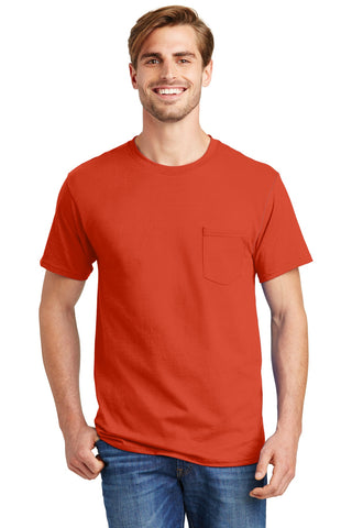 Hanes Authentic 100% Cotton T-Shirt with Pocket (Orange)