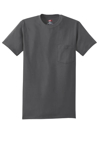 Hanes Authentic 100% Cotton T-Shirt with Pocket (Smoke Grey)