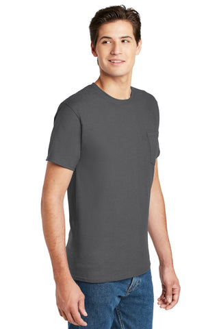 Hanes Authentic 100% Cotton T-Shirt with Pocket (Smoke Grey)