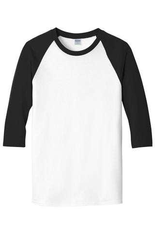 Gildan Heavy Cotton 3/4-Sleeve Raglan T-Shirt (White/ Black)