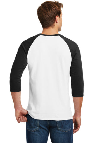 Gildan Heavy Cotton 3/4-Sleeve Raglan T-Shirt (White/ Black)