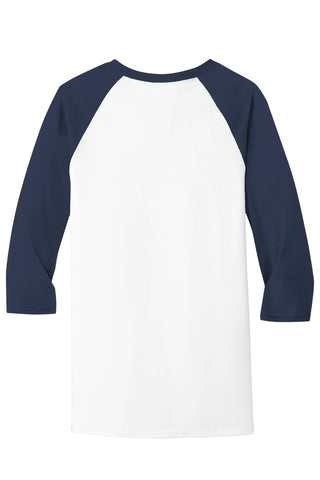 Gildan Heavy Cotton 3/4-Sleeve Raglan T-Shirt (White/ Navy)