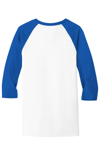 Gildan Heavy Cotton 3/4-Sleeve Raglan T-Shirt (White/ Royal)