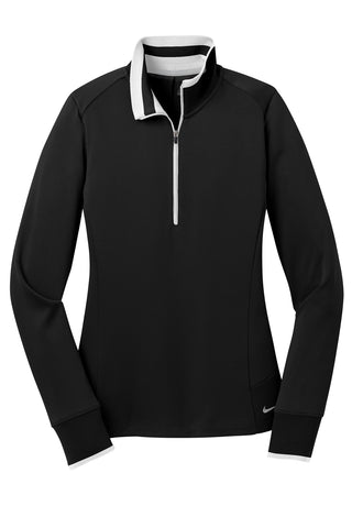 Nike Ladies Dri-FIT 1/2-Zip Cover-Up (Black/ White)