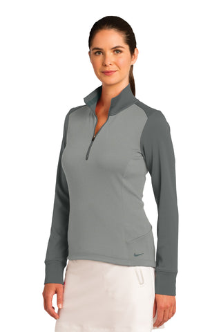 Nike Ladies Dri-FIT 1/2-Zip Cover-Up (Athletic Grey Heather/ Dark Grey)