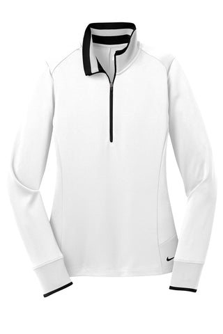 Nike Ladies Dri-FIT 1/2-Zip Cover-Up (White/ Black)