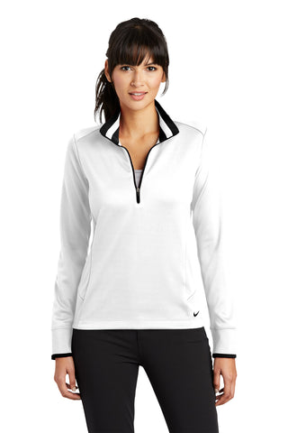 Nike Ladies Dri-FIT 1/2-Zip Cover-Up (White/ Black)