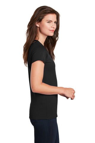 Gildan Ladies Heavy Cotton 100% Cotton V-Neck T-Shirt (Black)