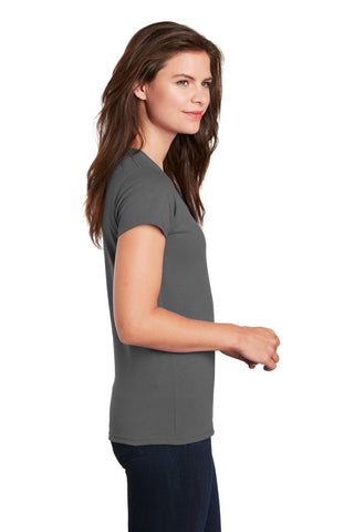 Gildan Ladies Heavy Cotton 100% Cotton V-Neck T-Shirt (Charcoal)