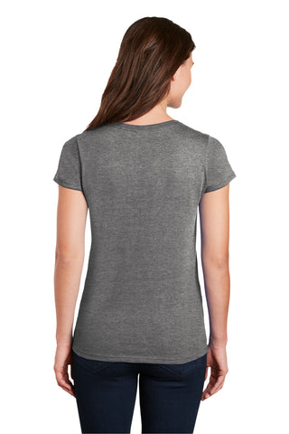 Gildan Ladies Heavy Cotton 100% Cotton V-Neck T-Shirt (Graphite Heather)
