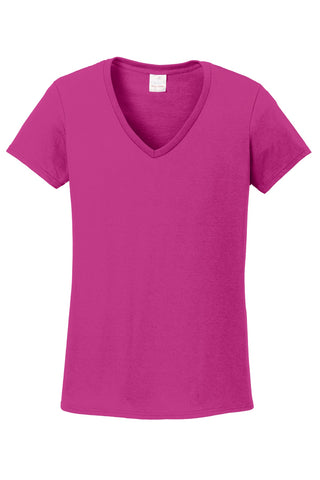 Gildan Ladies Heavy Cotton 100% Cotton V-Neck T-Shirt (Heliconia)