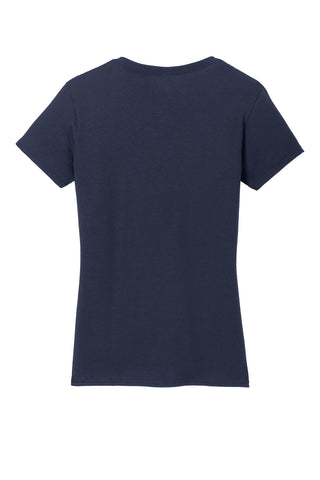Gildan Ladies Heavy Cotton 100% Cotton V-Neck T-Shirt (Navy)