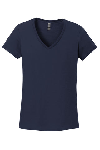 Gildan Ladies Heavy Cotton 100% Cotton V-Neck T-Shirt (Navy)