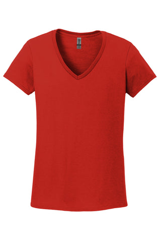 Gildan Ladies Heavy Cotton 100% Cotton V-Neck T-Shirt (Red)