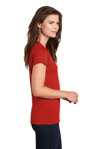 Gildan Ladies Heavy Cotton 100% Cotton V-Neck T-Shirt (Red)