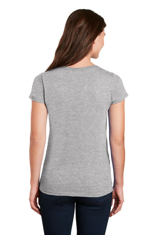 Gildan Ladies Heavy Cotton 100% Cotton V-Neck T-Shirt (Sport Grey)