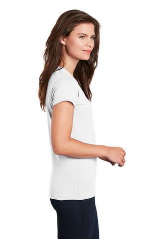 Gildan Ladies Heavy Cotton 100% Cotton V-Neck T-Shirt (White)
