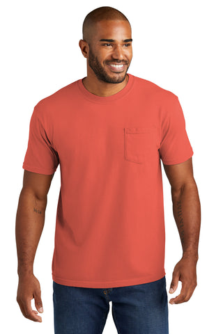 COMFORT COLORS Heavyweight Ring Spun Pocket Tee (Bright Salmon)