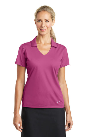 Nike Ladies Dri-FIT Vertical Mesh Polo (Pink Fire)