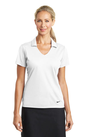 Nike Ladies Dri-FIT Vertical Mesh Polo (White)