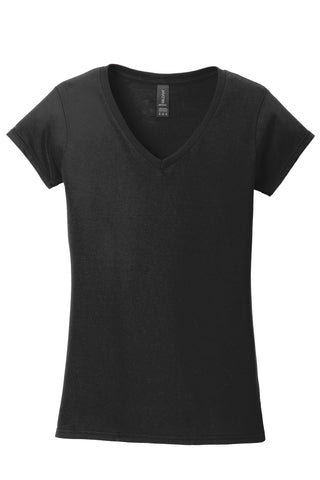 Gildan Softstyle Ladies Fit V-Neck T-Shirt (Black)