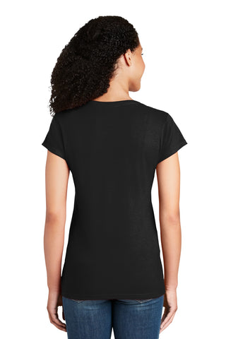 Gildan Softstyle Ladies Fit V-Neck T-Shirt (Black)