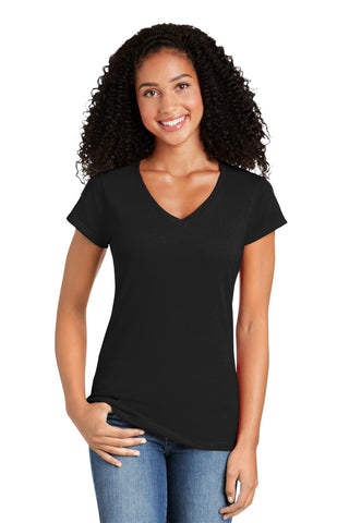 Gildan Softstyle Ladies Fit V-Neck T-Shirt (Black)