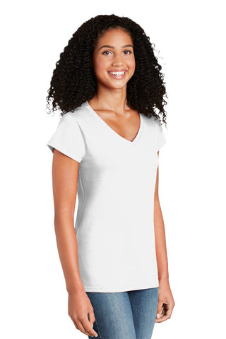 Gildan Softstyle Ladies Fit V-Neck T-Shirt (White)