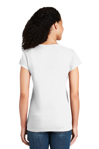 Gildan Softstyle Ladies Fit V-Neck T-Shirt (White)