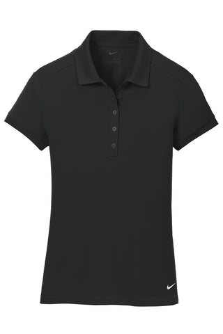 Nike Ladies Dri-FIT Solid Icon Pique Modern Fit Polo (Black)