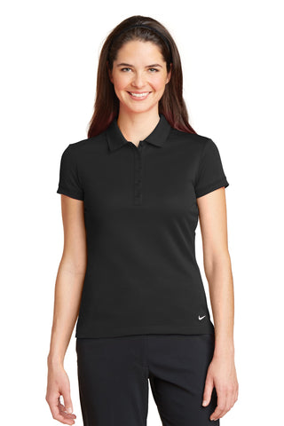 Nike Ladies Dri-FIT Solid Icon Pique Modern Fit Polo (Black)