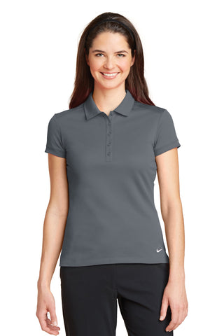 Nike Ladies Dri-FIT Solid Icon Pique Modern Fit Polo (Dark Grey)