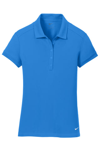 Nike Ladies Dri-FIT Solid Icon Pique Modern Fit Polo (Light Photo Blue)