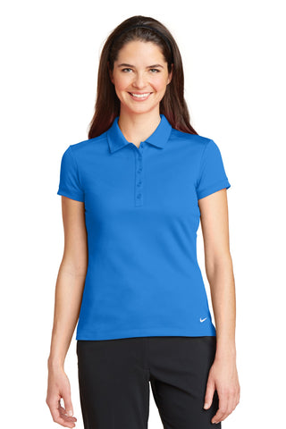 Nike Ladies Dri-FIT Solid Icon Pique Modern Fit Polo (Light Photo Blue)