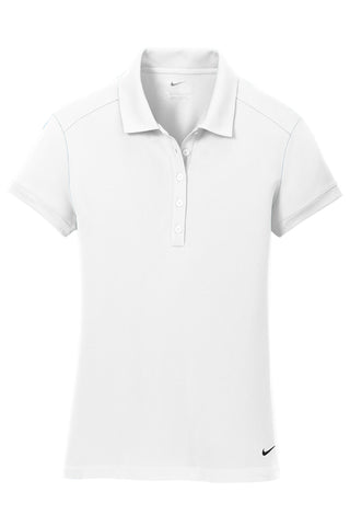 Nike Ladies Dri-FIT Solid Icon Pique Modern Fit Polo (White)