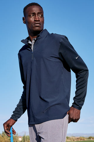 Nike Dri-FIT Fabric Mix 1/2-Zip Cover-Up (Midnight Navy/ Dark Obsidian)