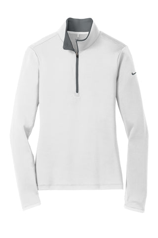 Nike Ladies Dri-FIT Stretch 1/2-Zip Cover-Up (White/ Dark Grey)